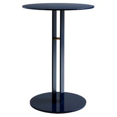 Navy Portman Side Table in Steel with Brass Designed by Master for Lemon