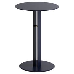 Navy Portman Side Table in Steel with Brass Designed by Master for Lemon