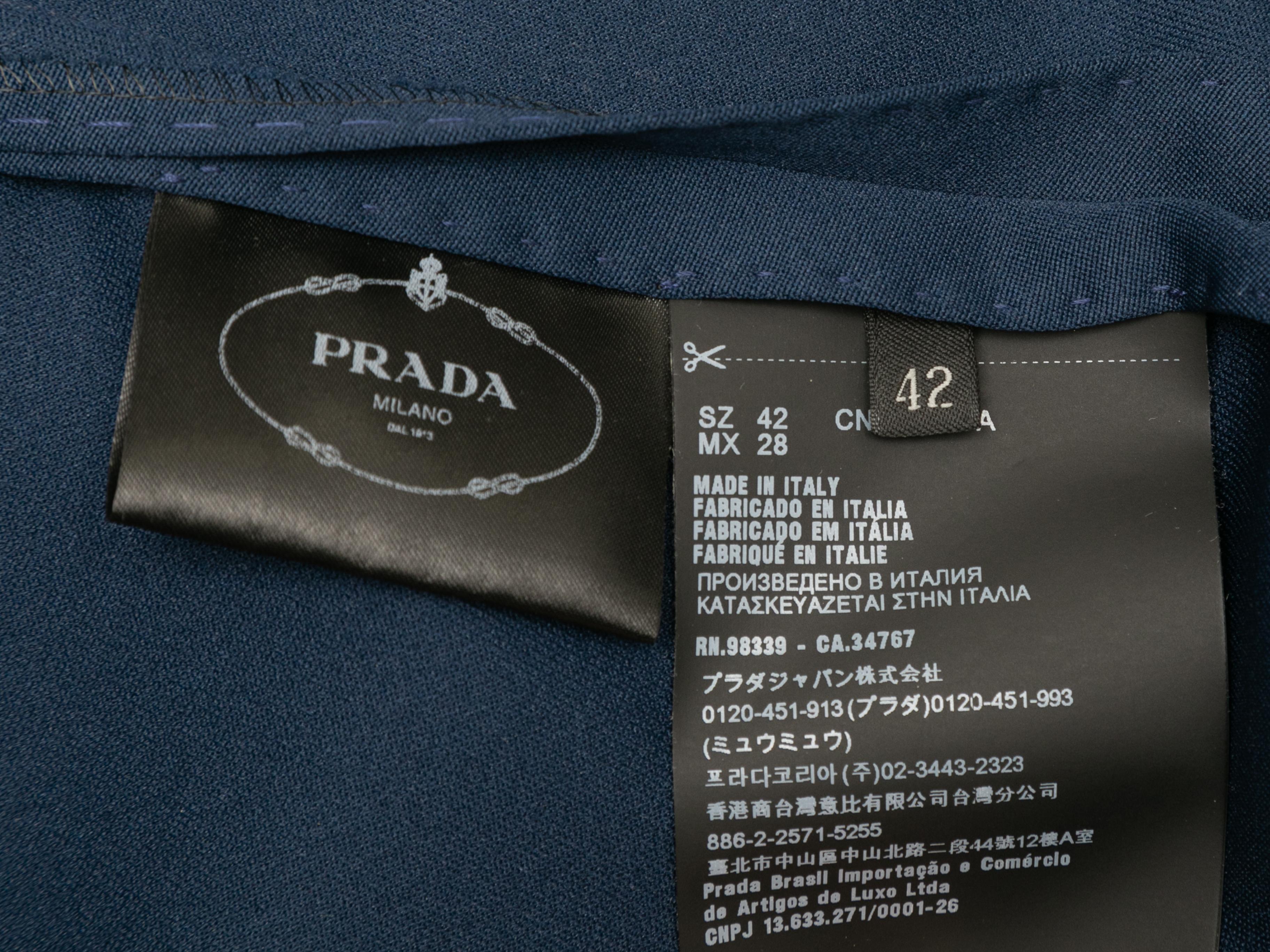 Navy Prada 2018 Rubber Detail Blazer Size IT 42 In Good Condition For Sale In New York, NY