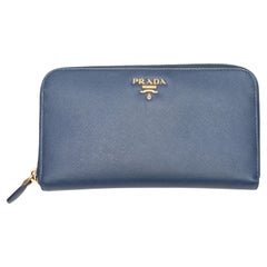 Prada Saffiano-Leder Brieftasche mit Reißverschluss