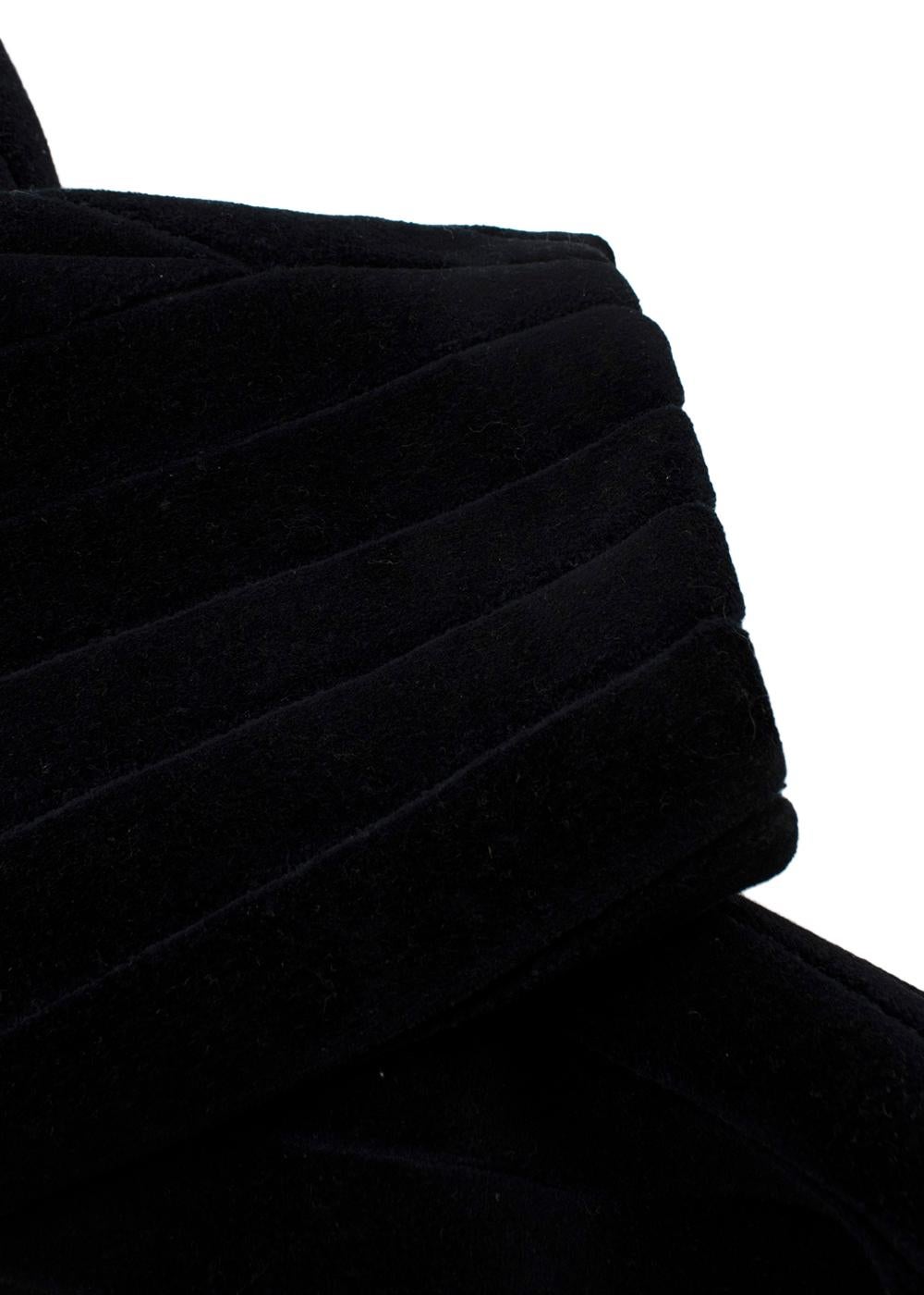 Men's Navy Quilted Velvet Pea Coat For Sale