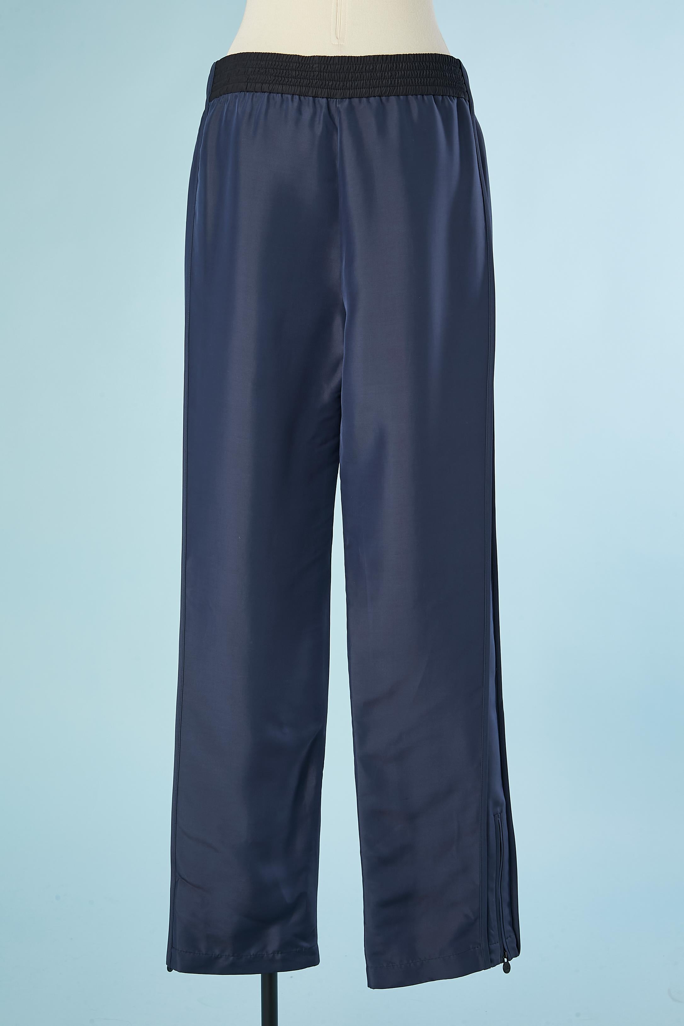 Pantalon de survêtement en rayonne et soie marine Chanel  Unisexe en vente