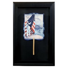 Navy Sailor Patriotic Printed Paddle Fan, Early 20th Century