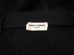 Navy Saint Laurent Rib Knit Button-Up Maxi Dress Size US S