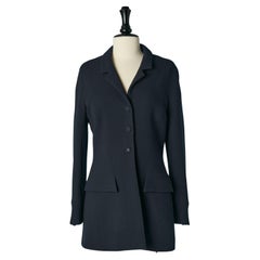 Navy single breasted jacket in wool Chanel Boutique 