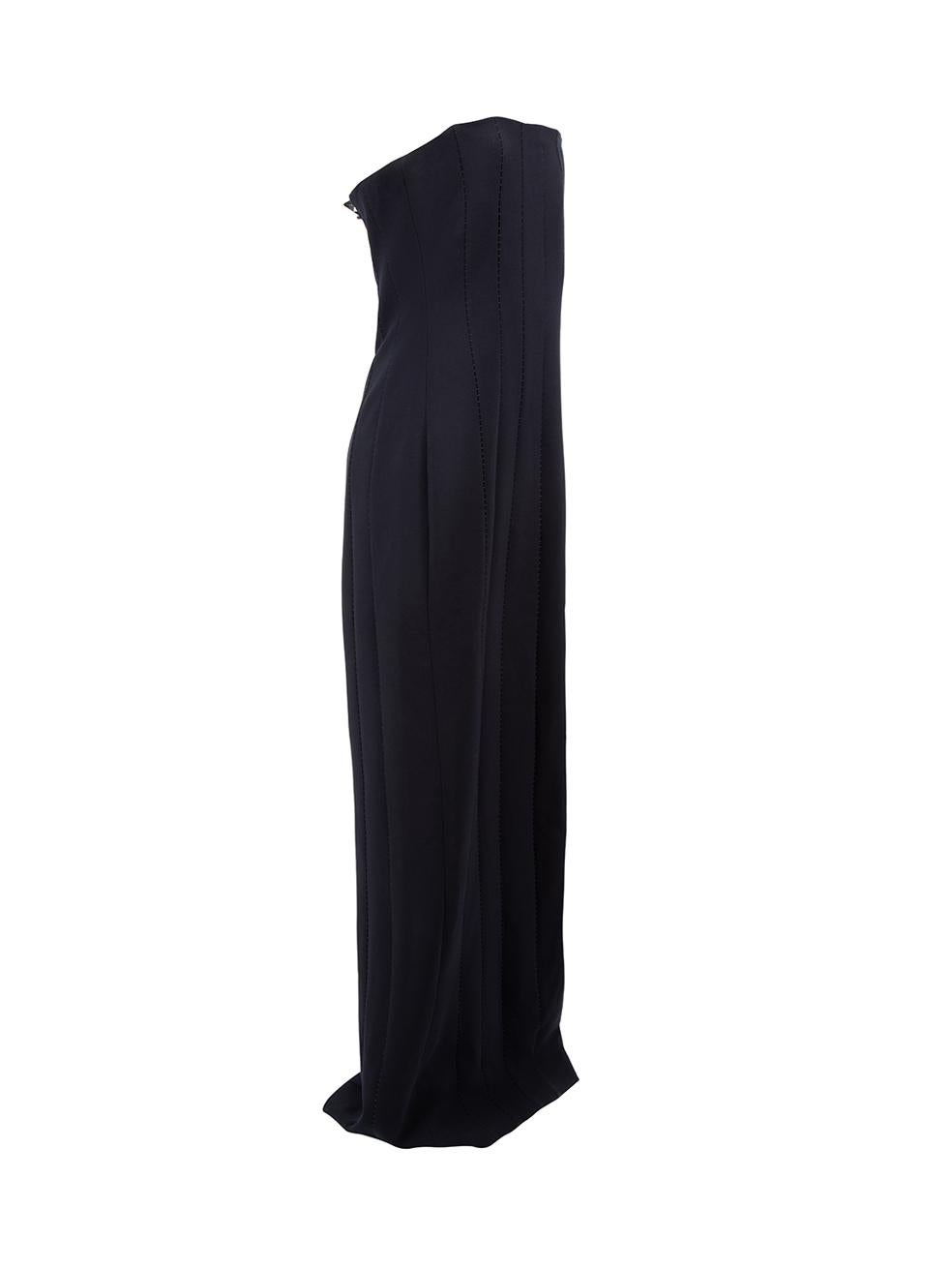 CONDITION is Very good. Minimal wear to gown is evident. Minimal loose threads to lining on this used Amanda Wakeley designer resale item. 



Details


Navy

Polyester

Maxi gown

Strapless

Stitch accent

Extreme front slit detail

Corseted

Side