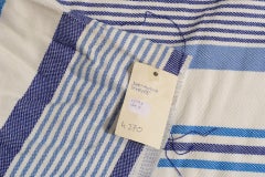 Navy Striped Fabric by Mulberry, Wide Width for Curtains or Bedding