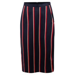 Navy Striped Knee Length Pencil Skirt Size XS Navy Striped Knee Length Pencil Skirt Size XS