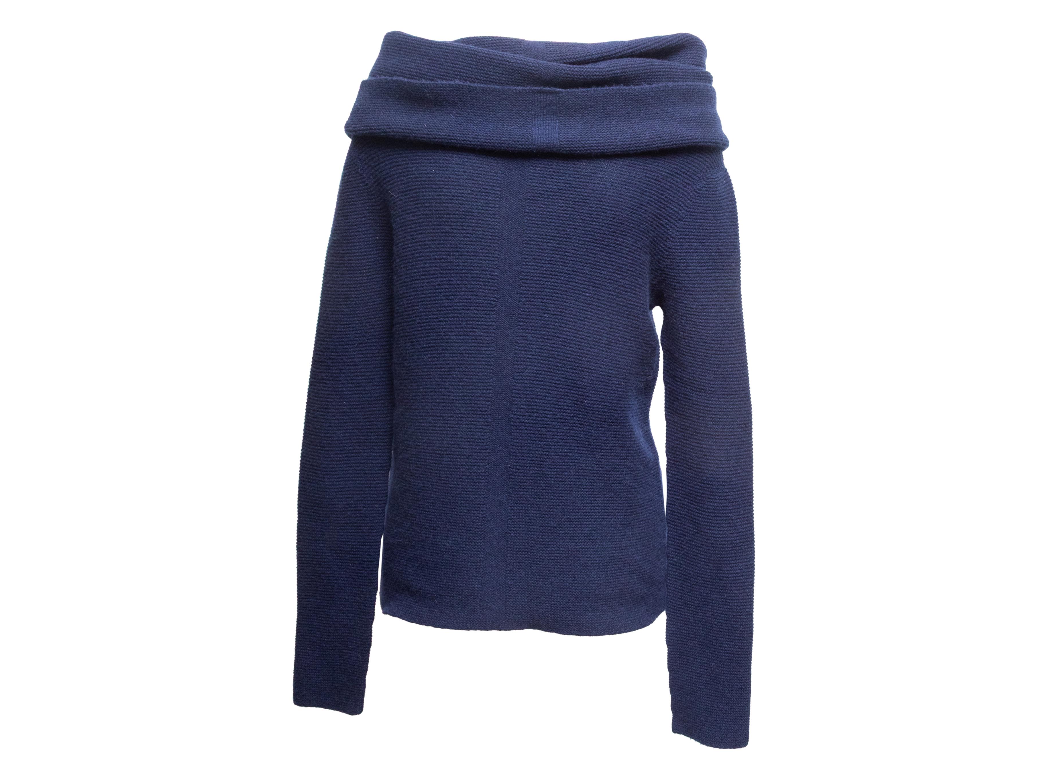 Noir Navy The Row Oversized Cowl Neck Sweater Size US S en vente