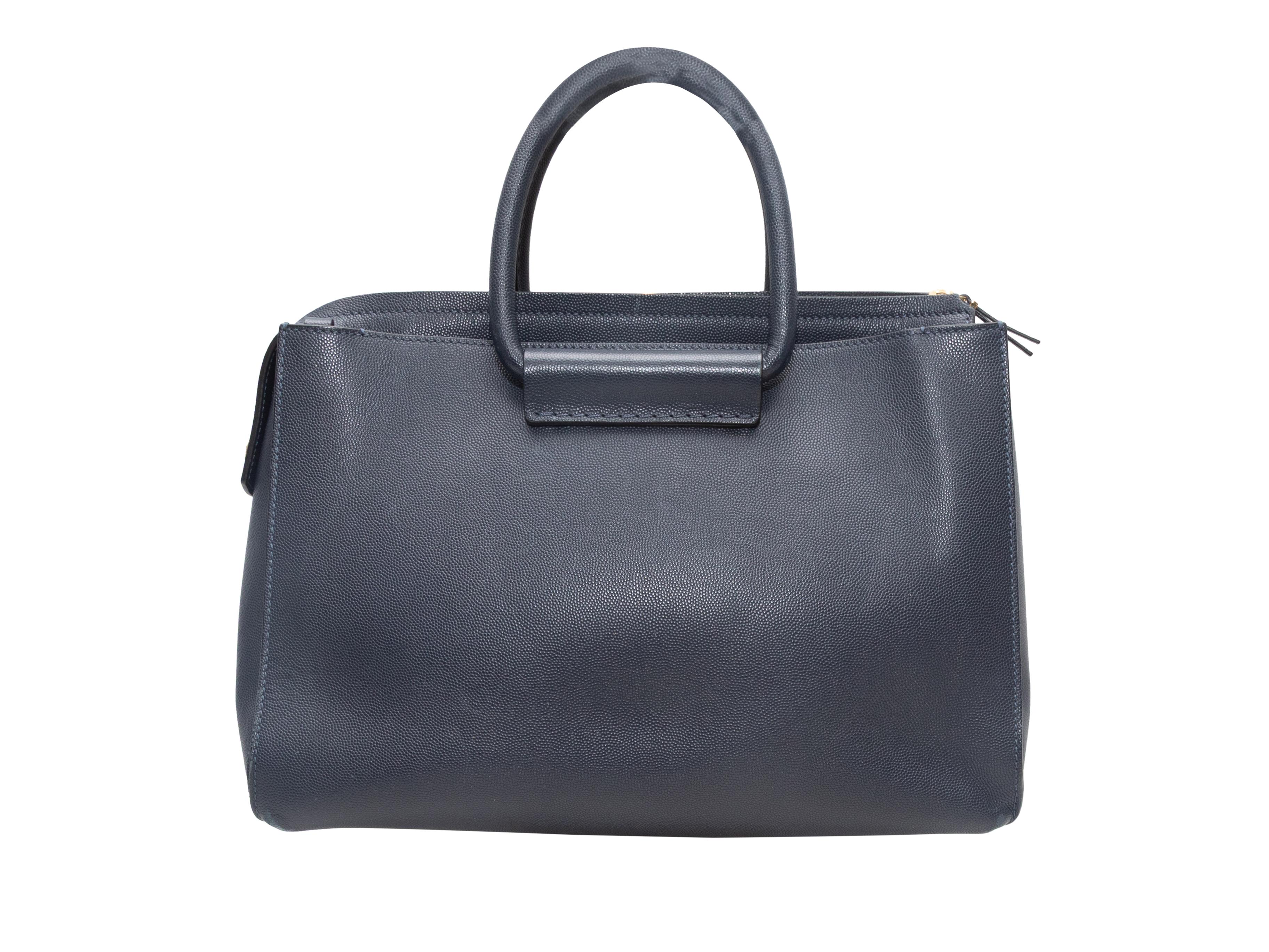 Noir The Row - Sac fourre-tout en cuir grainé - Bleu marine en vente