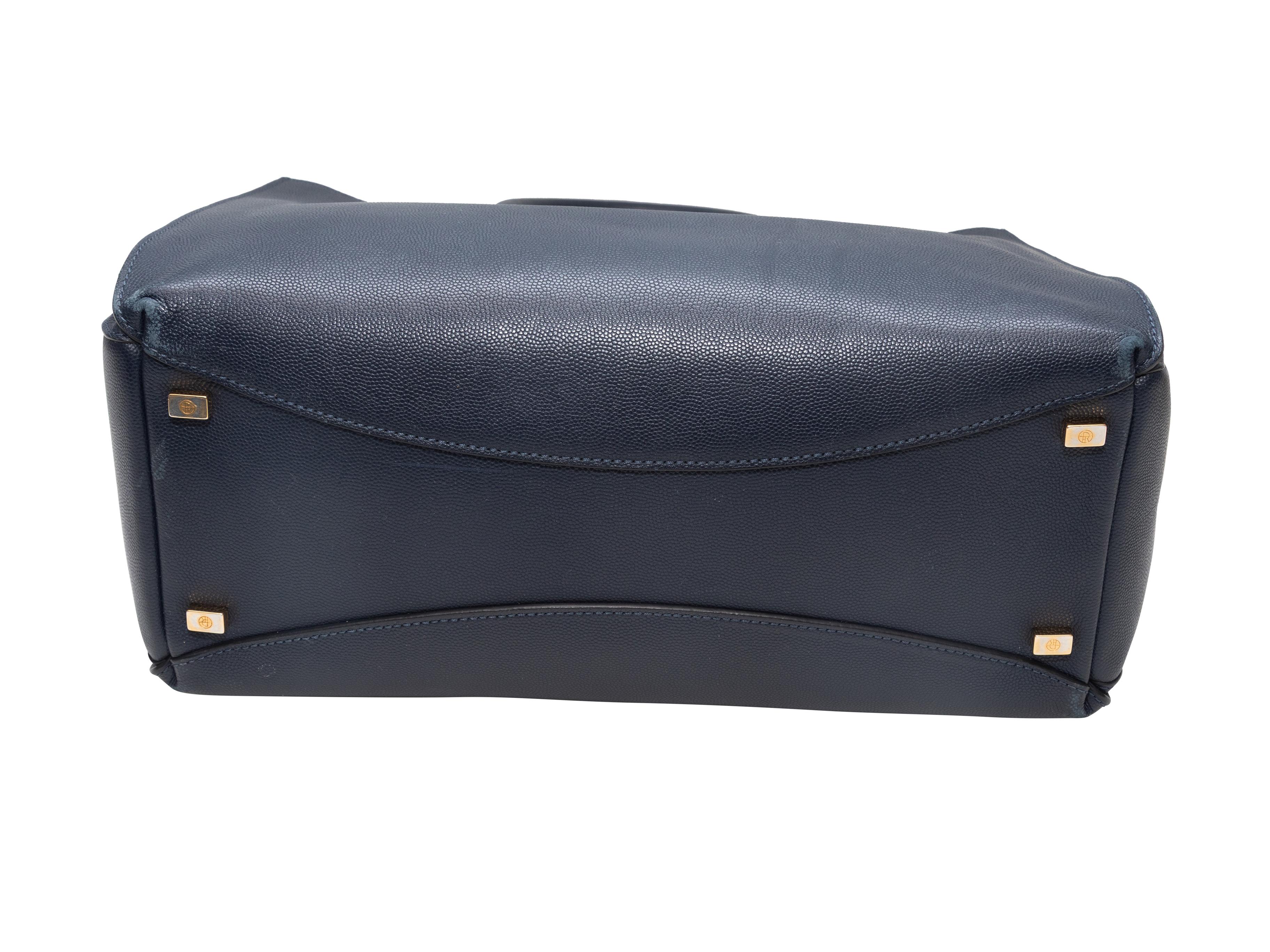 The Row - Sac fourre-tout en cuir grainé - Bleu marine Pour femmes en vente