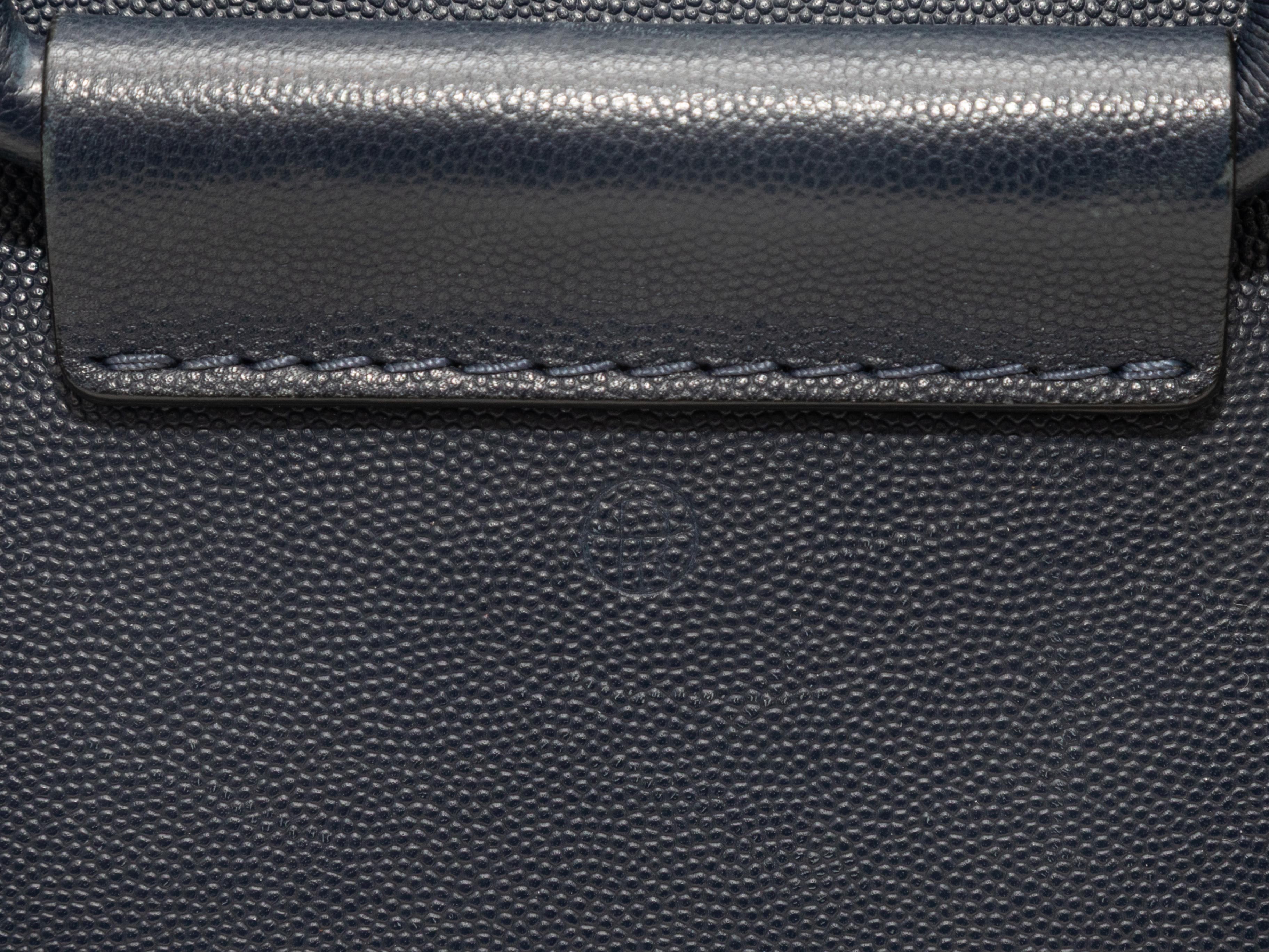 The Row - Sac fourre-tout en cuir grainé - Bleu marine en vente 1