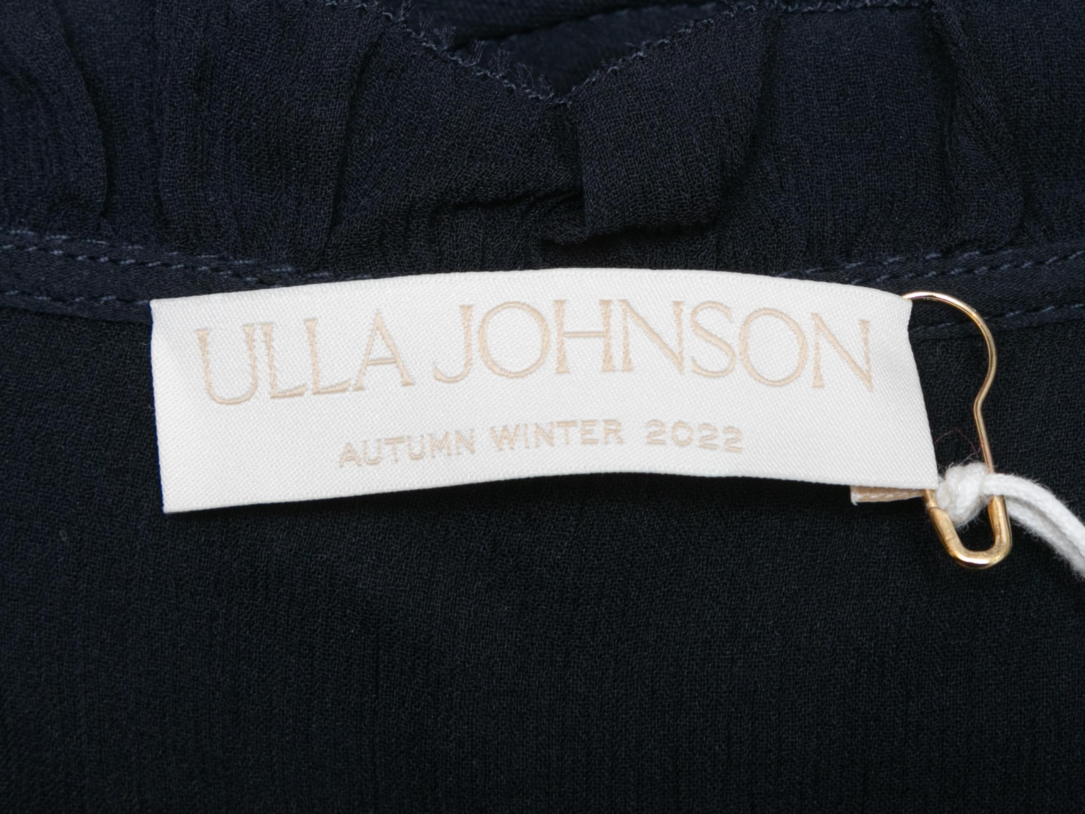 Women's or Men's Navy Ulla Johnson Fall/Winter 2022 Agathe Silk Dress Size US 2