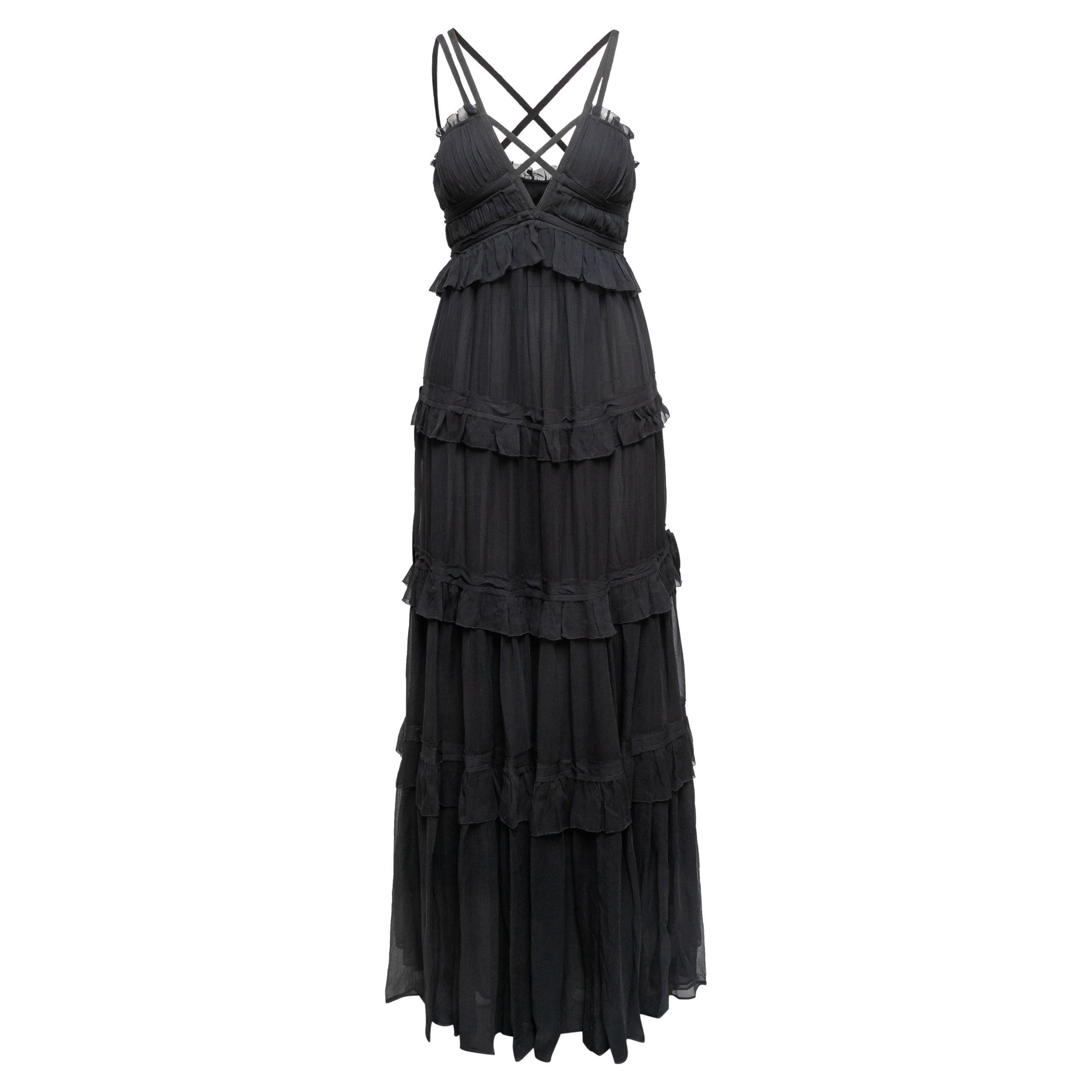 Navy Ulla Johnson Fall/Winter 2022 Agathe Silk Dress Size US 2