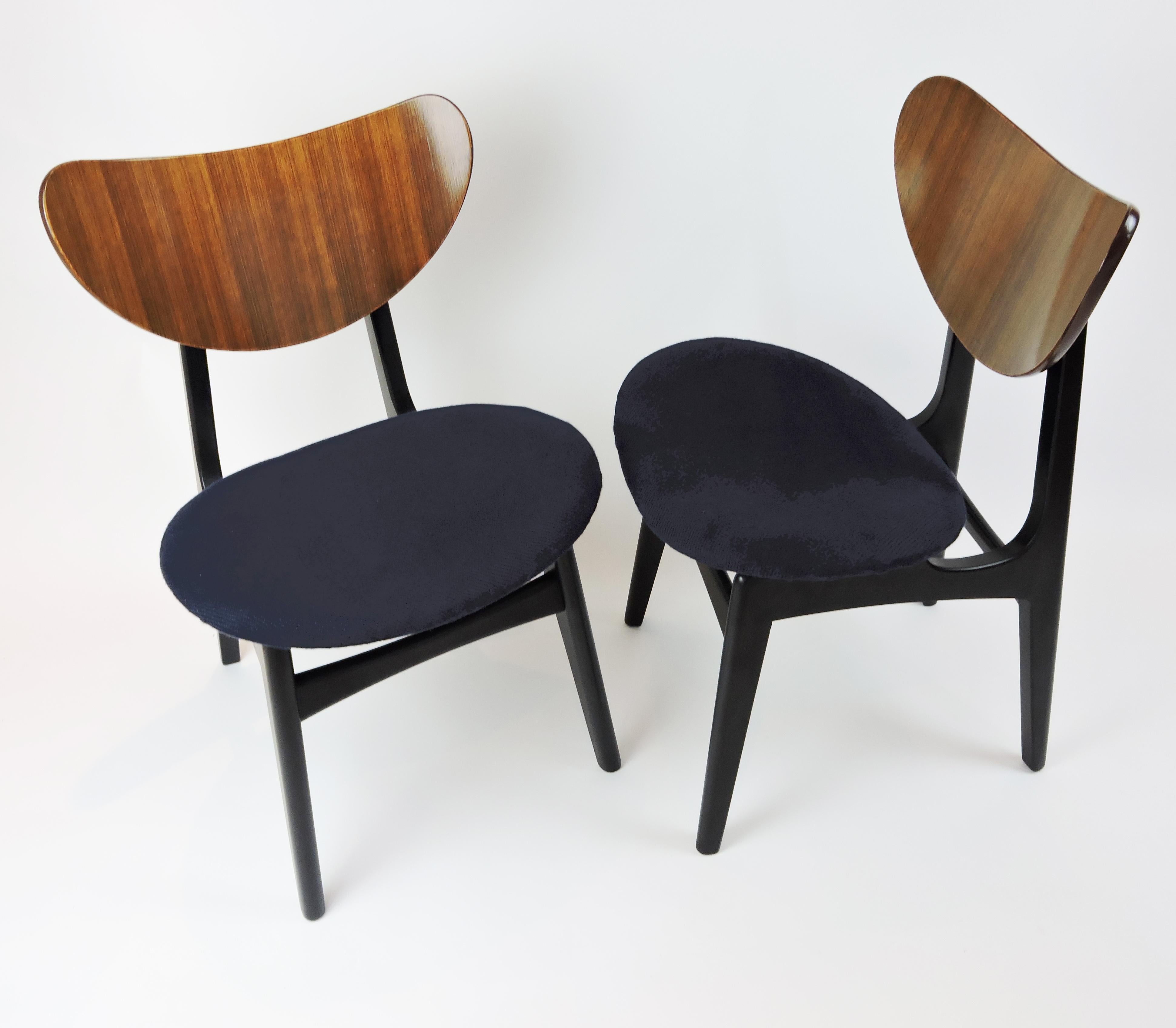 Mid-Century Modern Navy Upholstered Librenza Dining Chairs from G-Plan, 1960s, Set of 6 For Sale
