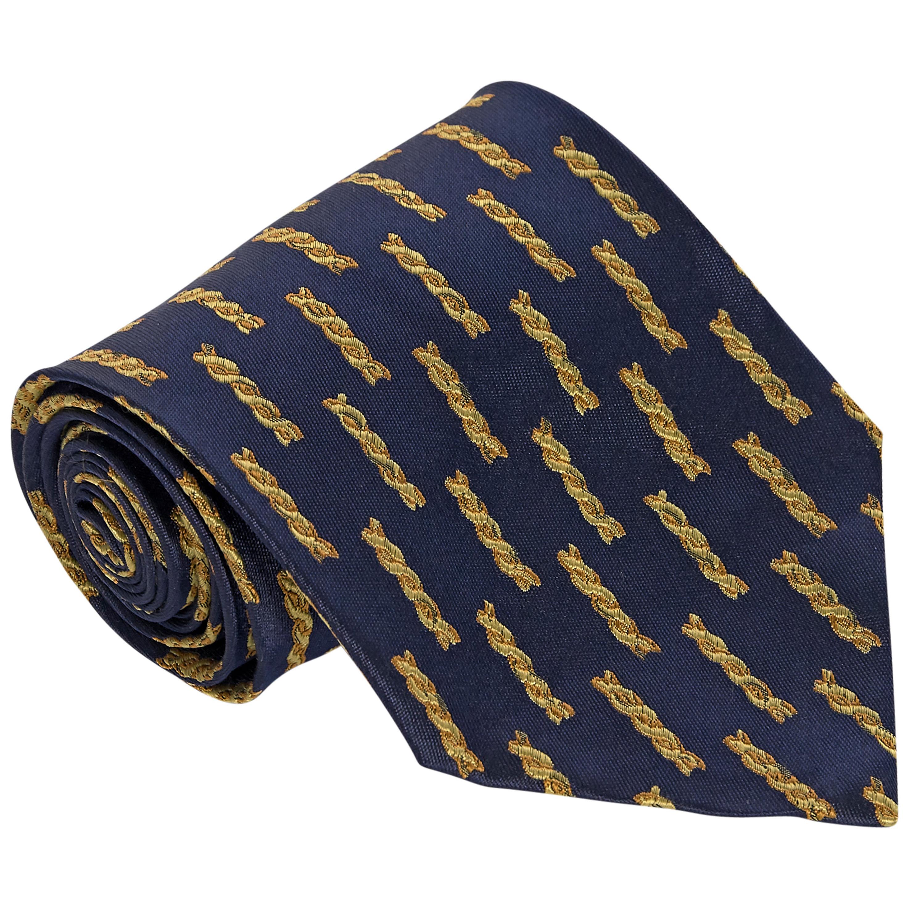 Versace Navy Silk Patterned Tie