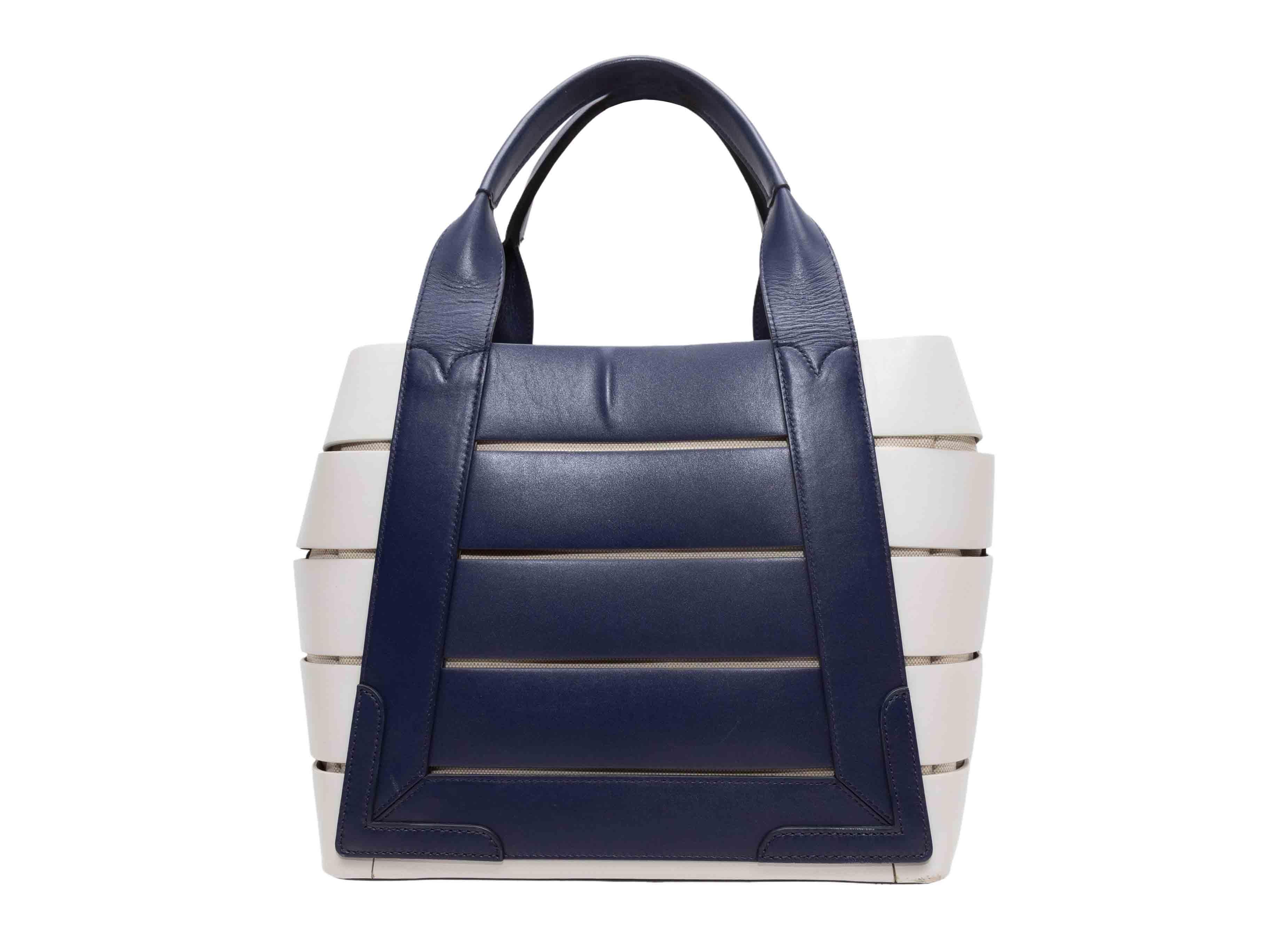 Noir Fourre-tout Cabas découpé bleu marine et blanc Balenciaga en vente