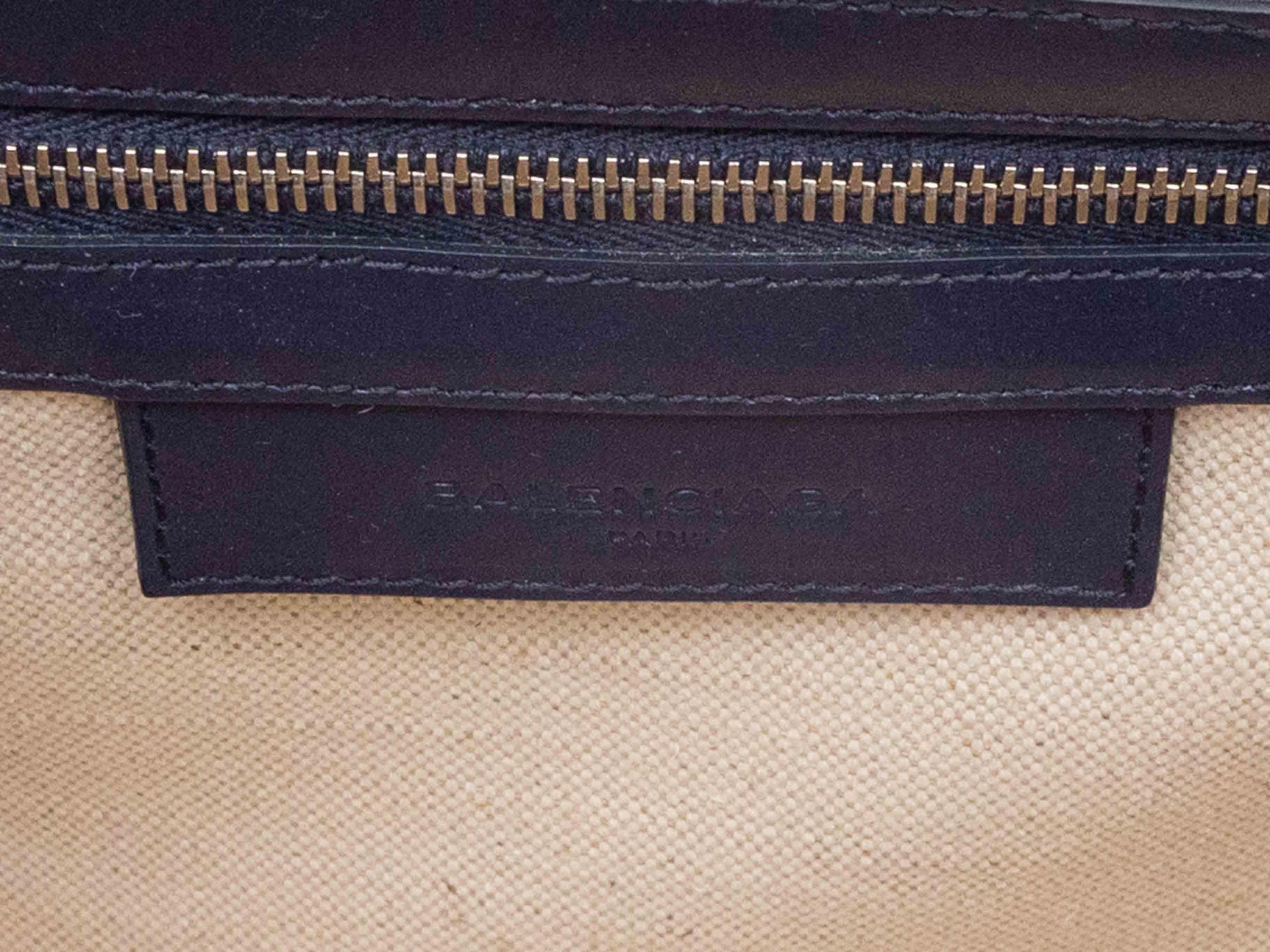 Fourre-tout Cabas découpé bleu marine et blanc Balenciaga en vente 1