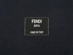 Navy & White Fendi Logo Cashmere Knit Scarf