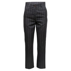 Navy & White Loewe Wool Pinstriped Pants Size EU 34