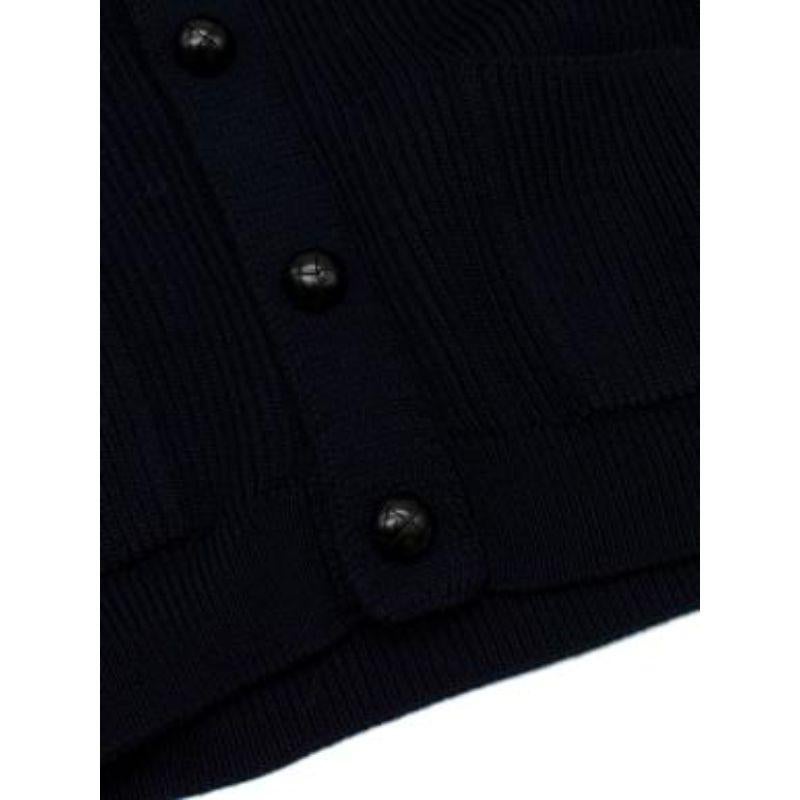 Navy Wool Shawl Collar Cardigan 4