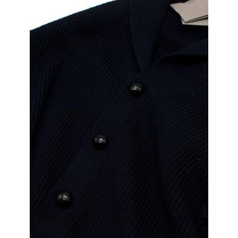 Navy Wool Shawl Collar Cardigan In Excellent Condition In London, GB