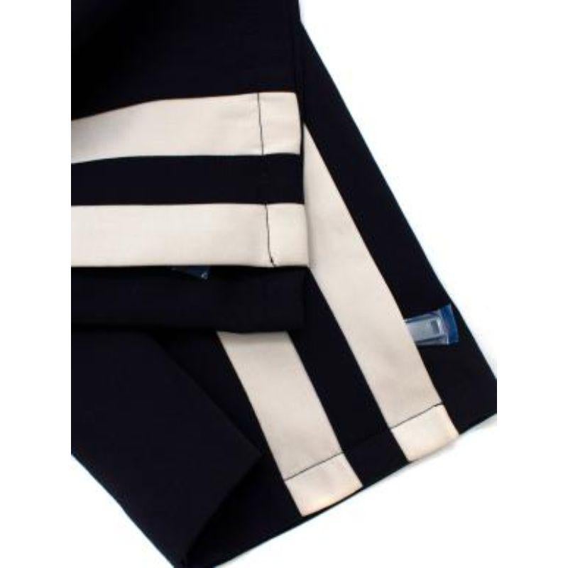 Men's Navy wool twill side stripe joggers For Sale