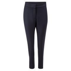 Navy Wool Zip Detail Tapered Trousers Size S