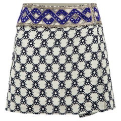 Navy Wrap Accent Embellished Skirt Size L
