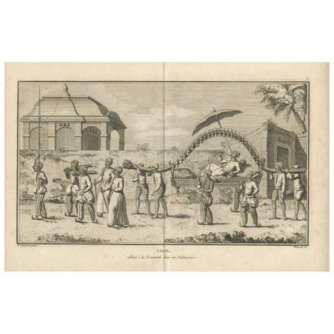 Nawab in Palanquin Procession – Sonnerat Indian Engraving, Paris 1806