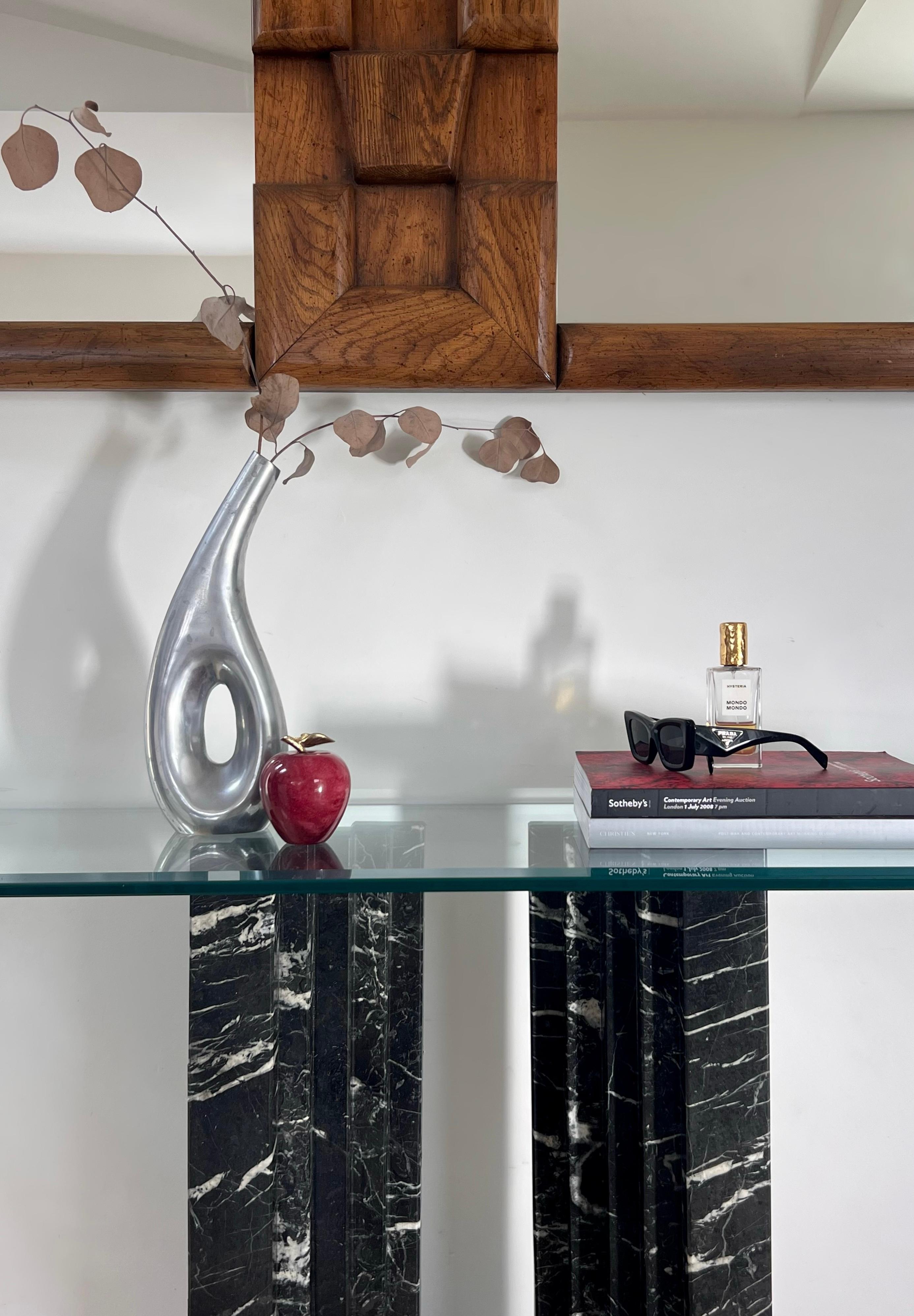 “Naxos” marble and glass console table by Cattelan Italia, 1988 3