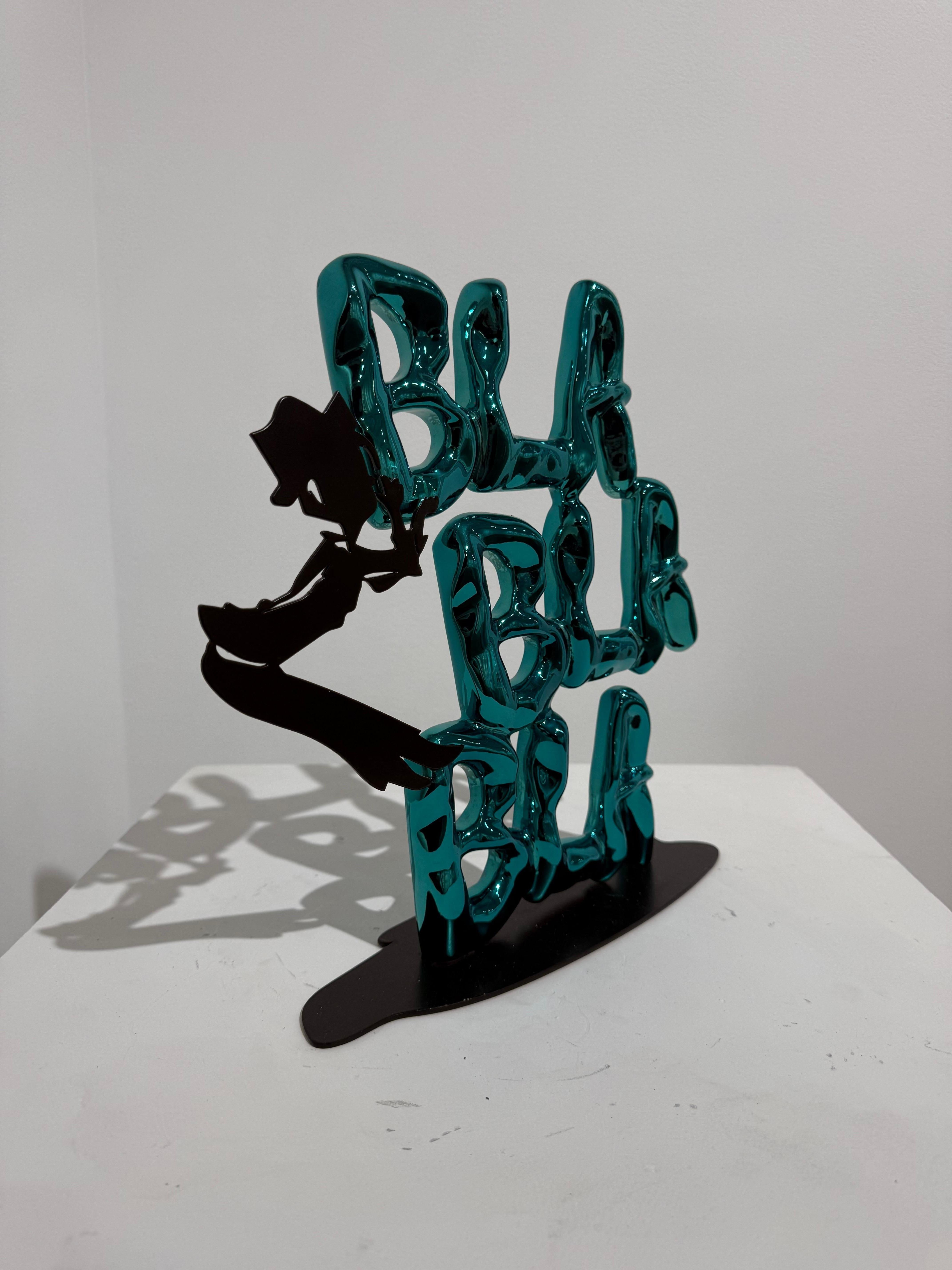 Bla Bla Bla - Blue Abstract Sculpture by Nayla Kai Saroufim