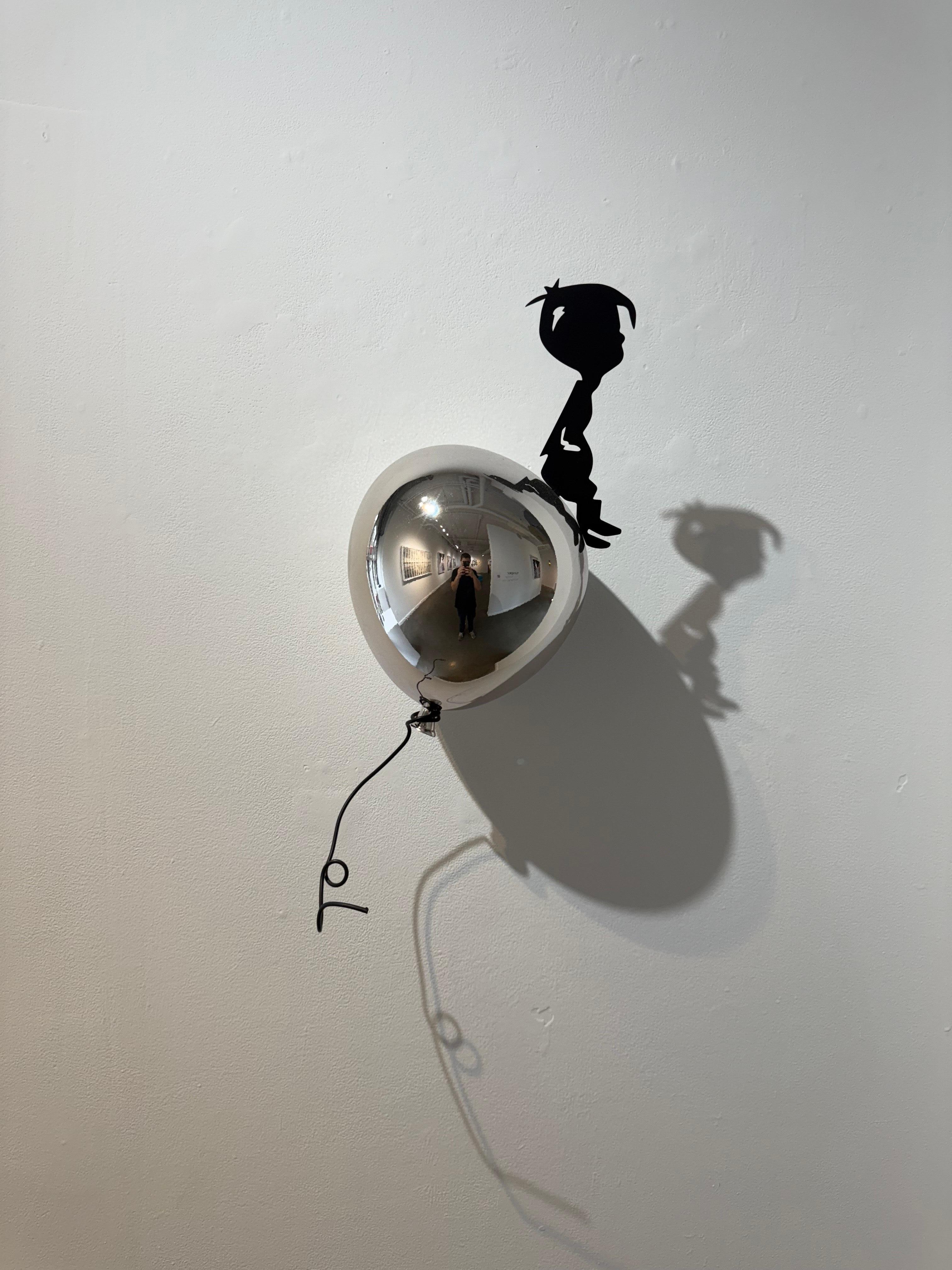 Abstract Sculpture di Nayla Kai Saroufim - Up & Up in the Sky (Argento)