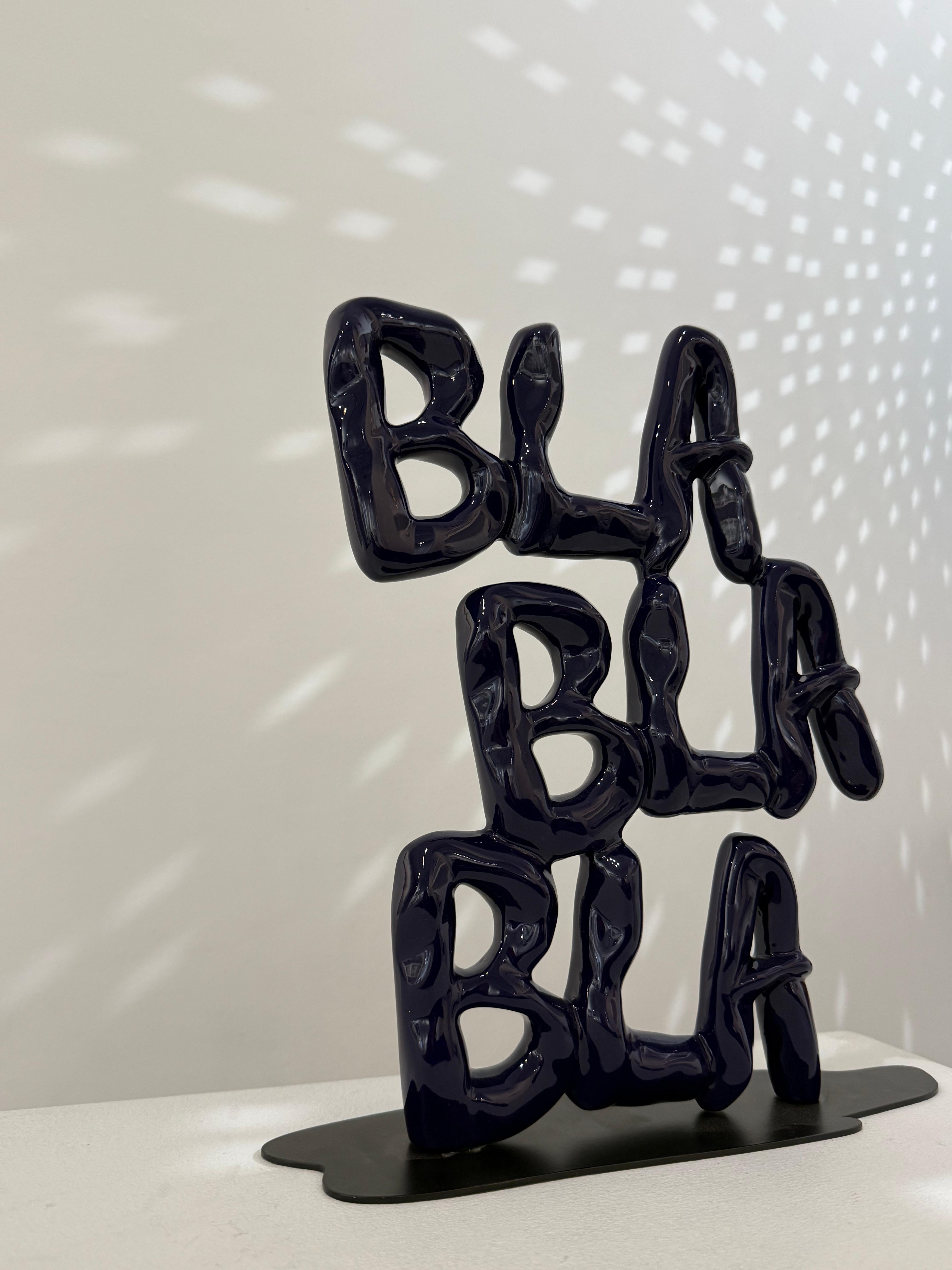BlaBlaBla (Blue) - Pop Art Sculpture by Nayla Saroufim