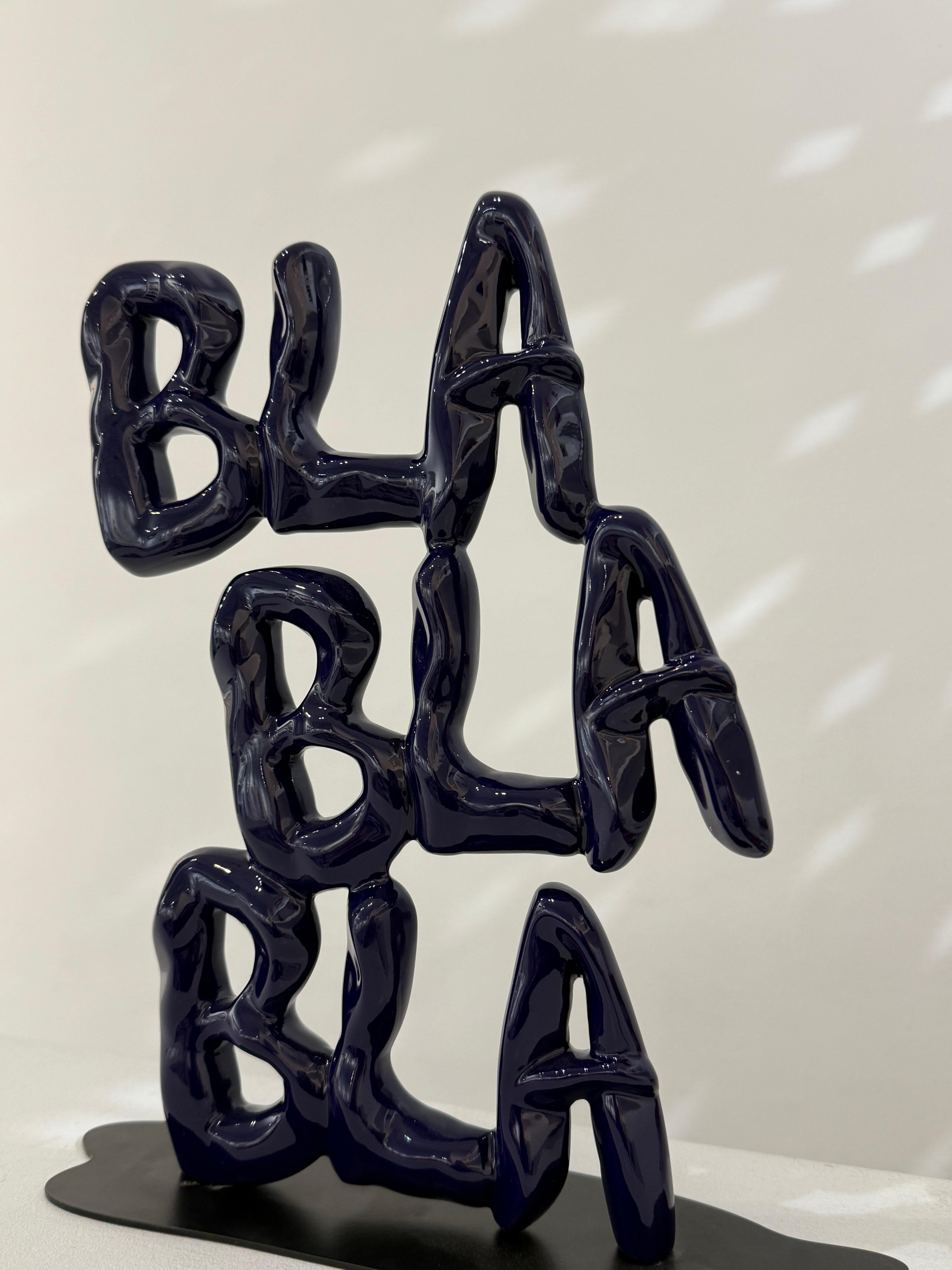 BlaBlaBla (Blue) - Black Abstract Sculpture by Nayla Saroufim