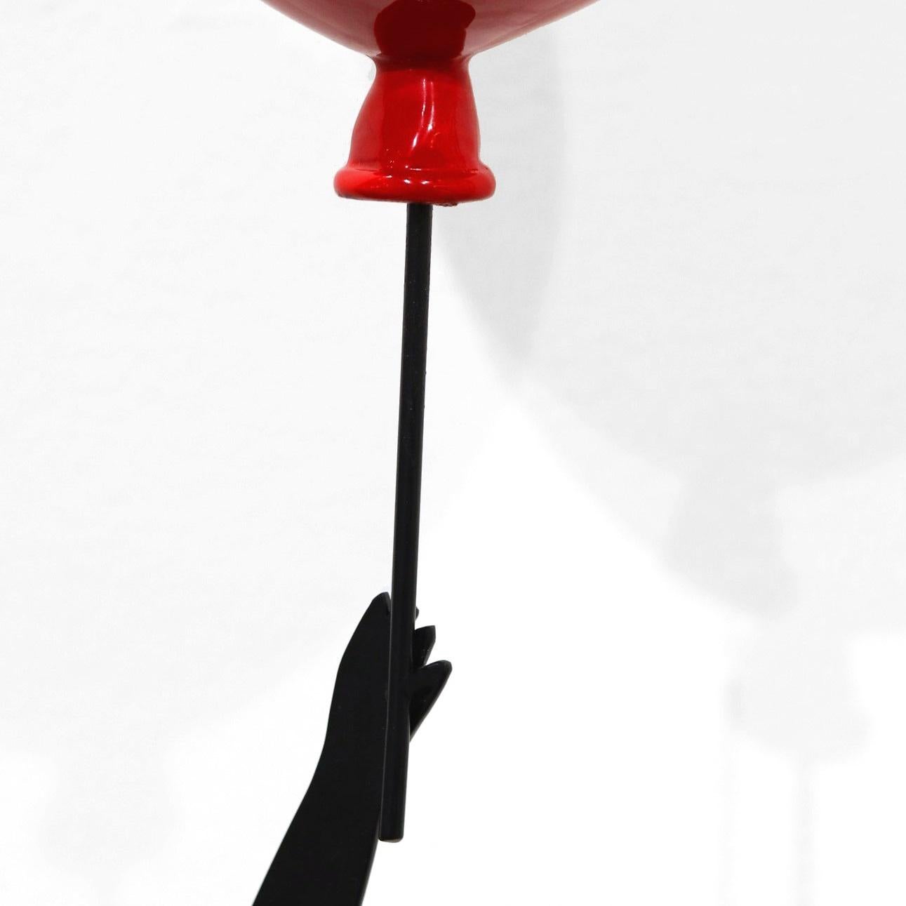 Hope (23/25) - Figurative Steel Sculpture with Glossy Red Balloon 1