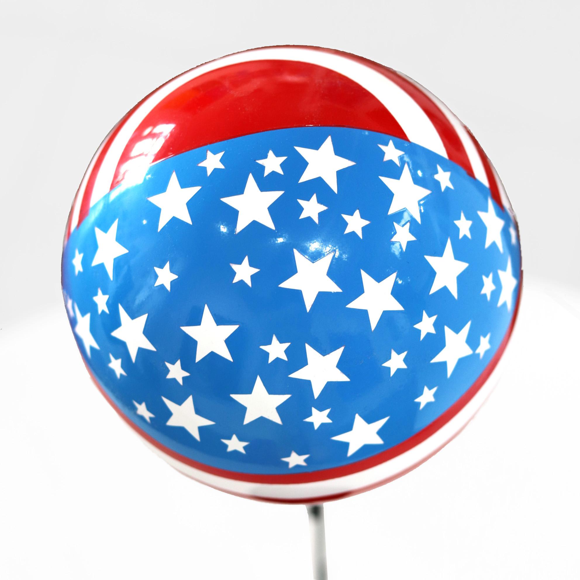 Hope USA  (3/20)  - Figurative Steel Sculpture with Glossy American Flag Balloon For Sale 8