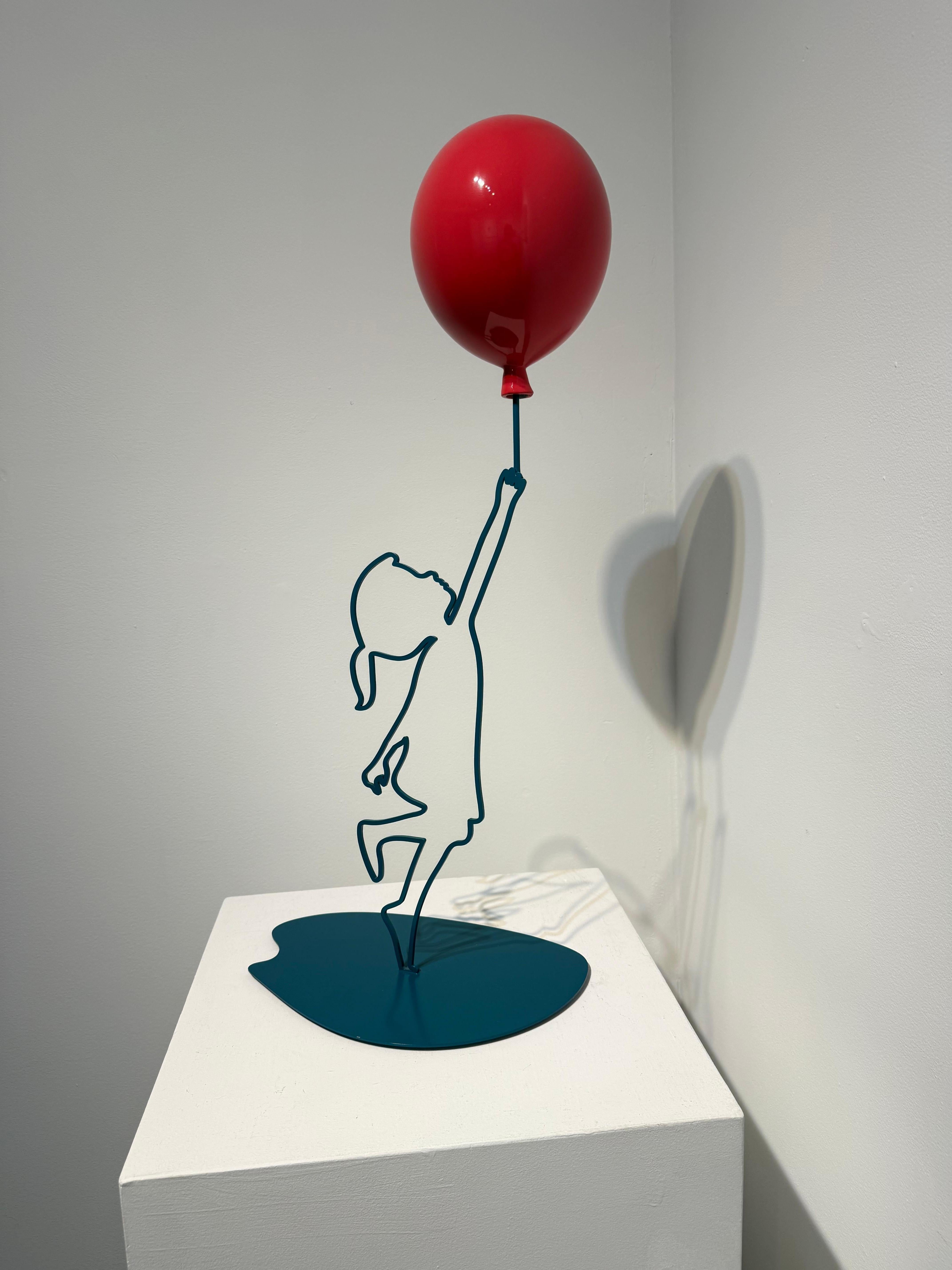 Nayla Saroufim Abstract Sculpture - Hopeful; Green and Pink