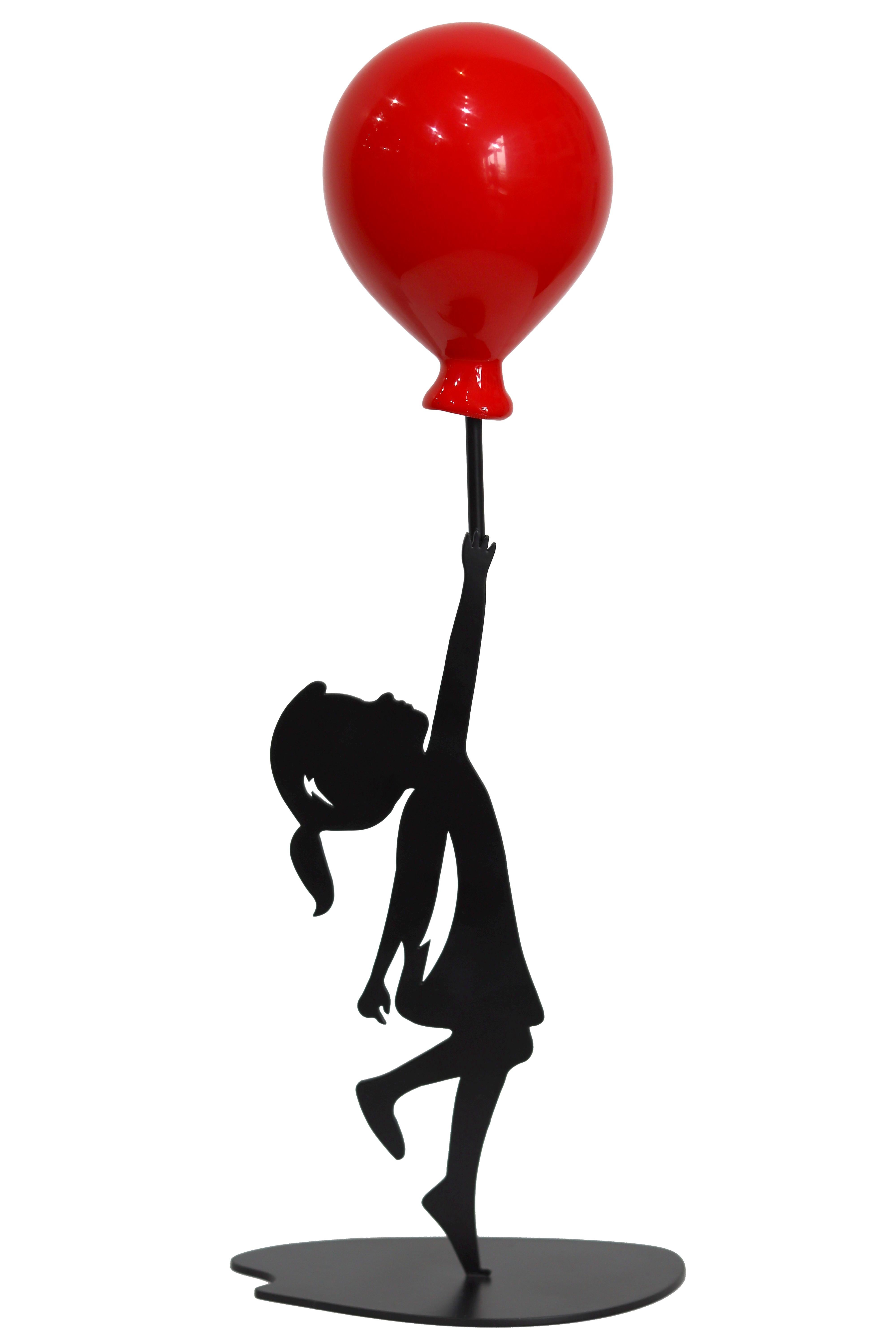 Mini Hope (11/55) - Figurative Table or Desk Sculpture with Glossy Red Balloon