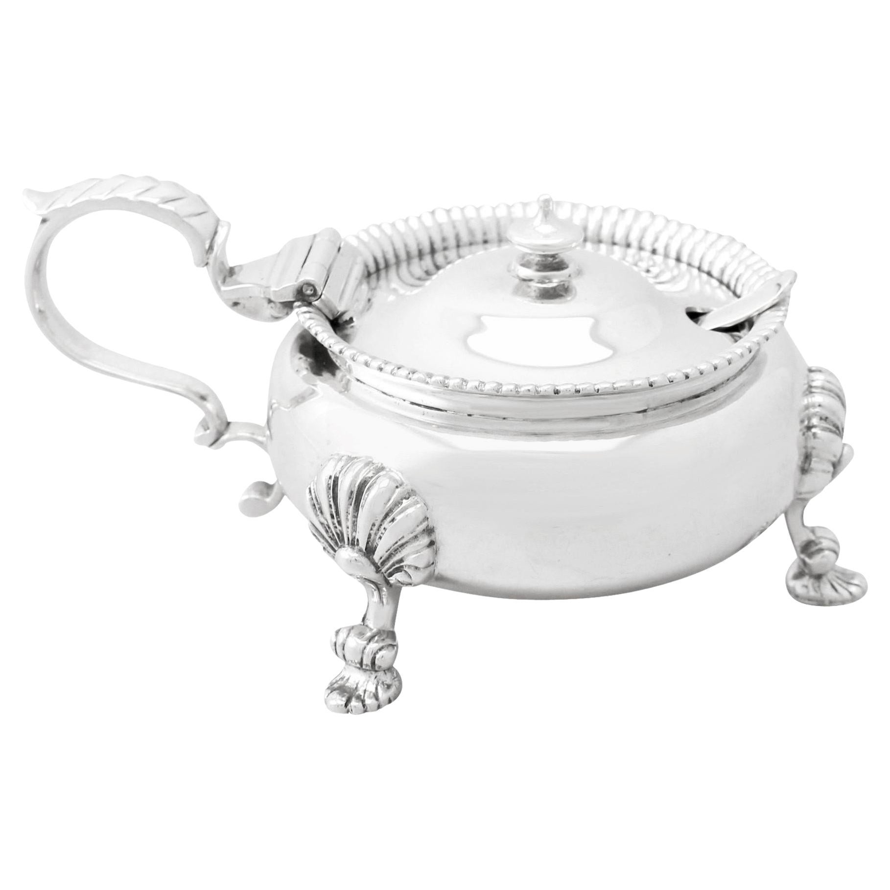 Pot à moutarde vintage en argent sterling Nayler Brothers