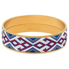 Naz Bangle Hand Painted Gold Plated Stainless Steel w/ Fire Enamel