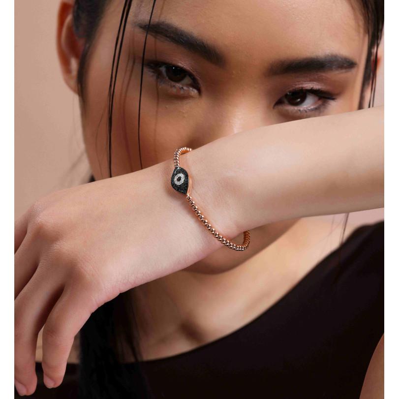 0.43ct Diamond Evil Eye Bangle Bracelet In New Condition For Sale In Fatih, 34
