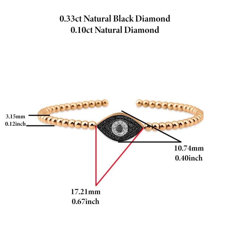 Bracelet jonc Evil Eye avec diamants 0,43 carat Pour femmes en vente