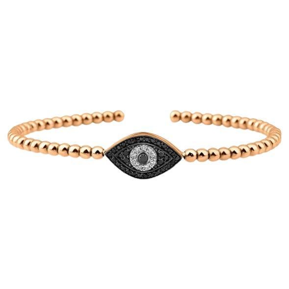 0.43ct Diamond Evil Eye Bangle Bracelet For Sale