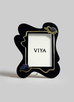 Nazar Black Photo Frame in Lacquer & Brass, Viya By Vikram Goyal