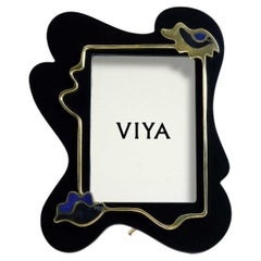 Nazar Black Photo Frame in Lacquer & Brass, Viya By Vikram Goyal