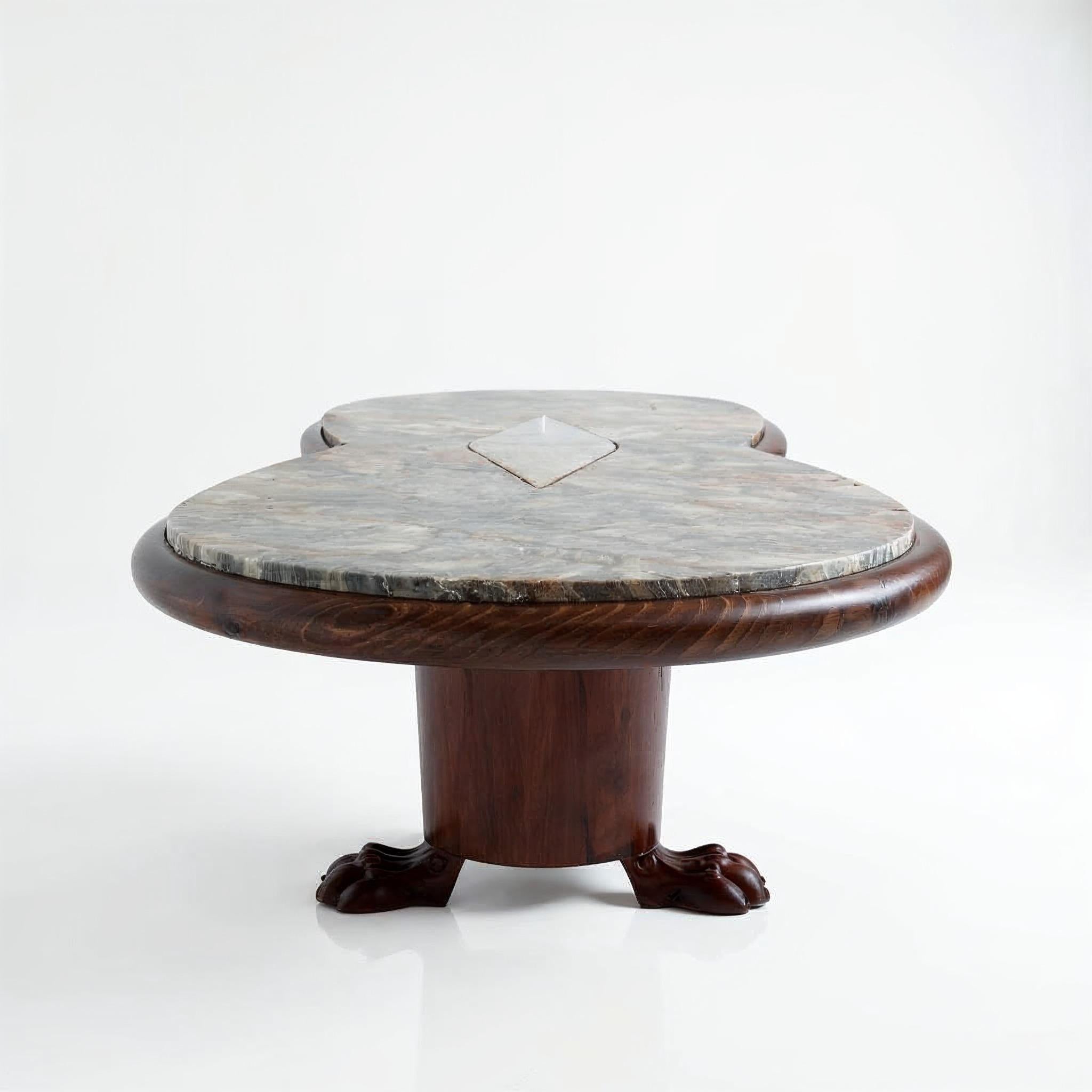 Nazar Coffee Table with Khatam Inlay and Walnut Frame by VandaVee For Sale 2