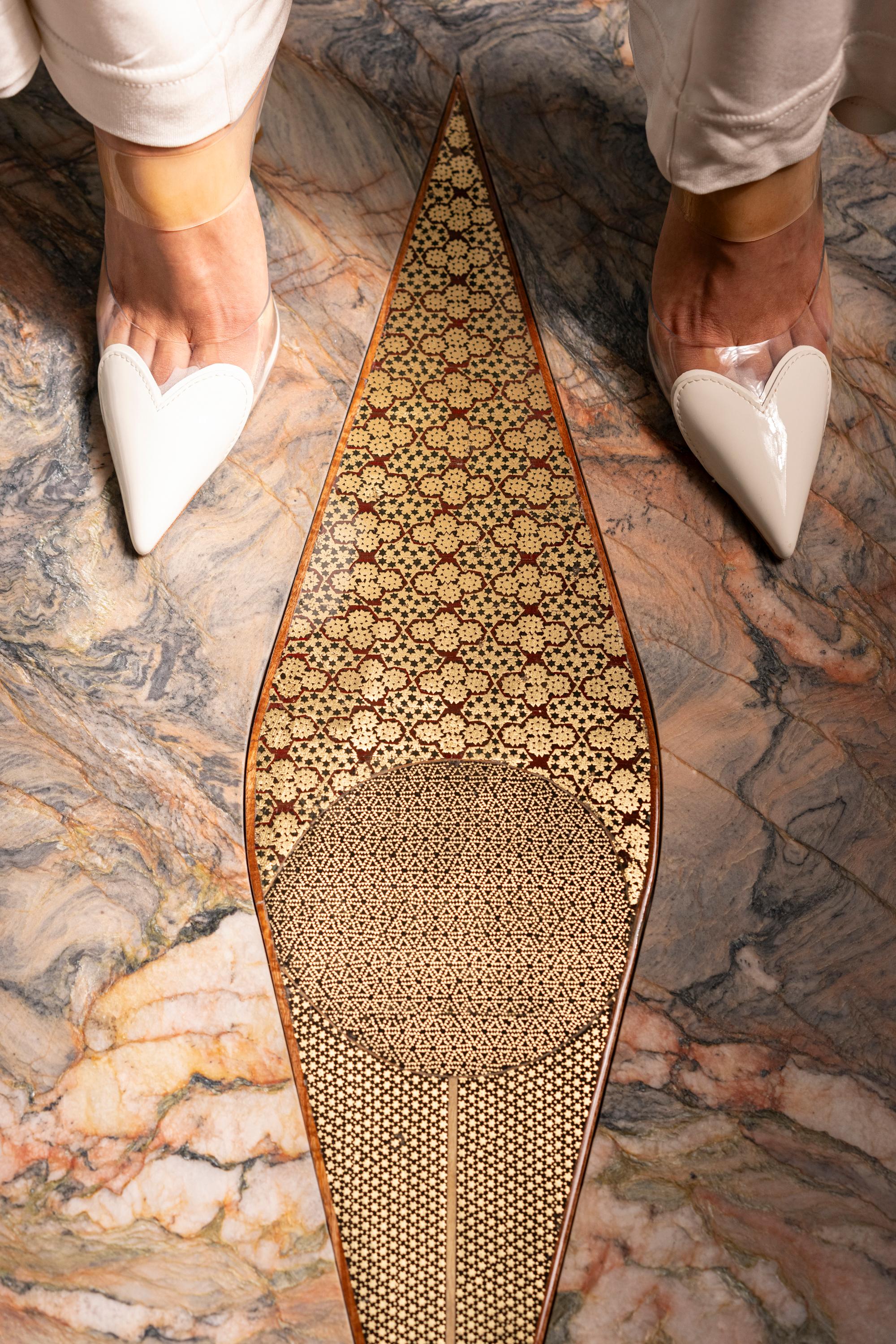 Nazar is a vision of stillness a coffee table that does not decorate space but opens a portal within it. It invites not just admiration but introspection asking its viewer to look not only at it but through it. Rooted in the symbolism of insight the