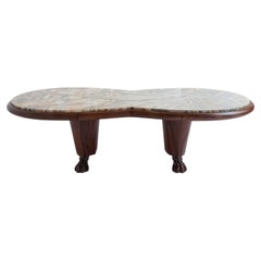 Nazar Coffee Table with Khatam Inlay and Walnut Frame by VandaVee