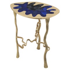 Nazar Side Table Tall in Brass & Semi Precious Stone, Viya by Vikram Goyal